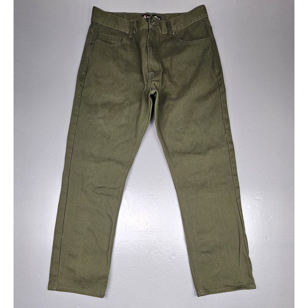 SouthPole Jeans Mens 36x32. Green Straight Leg Denim Y2k Hip-Hop.